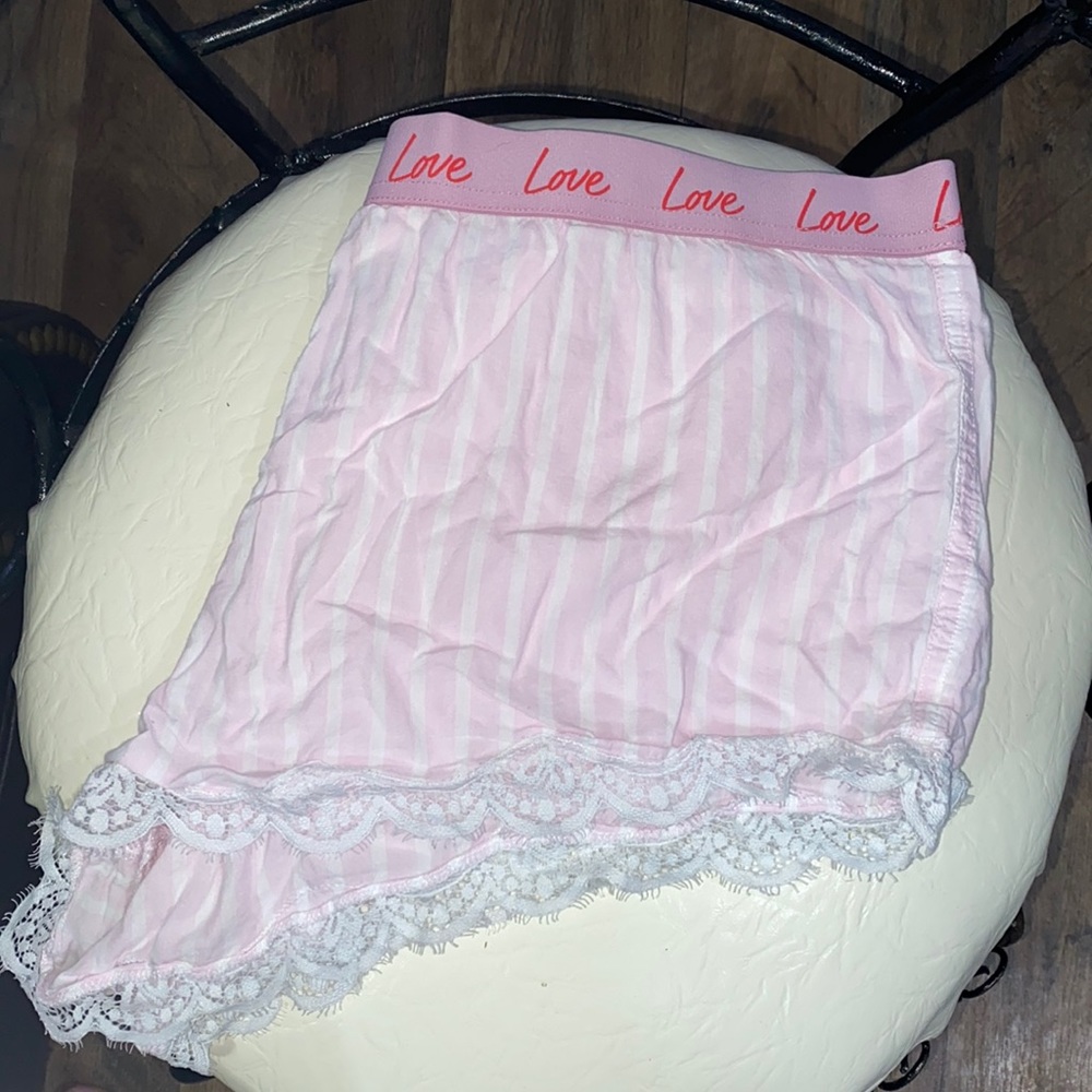 VS pink striped pj shorts